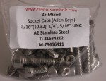Assorted Stainless Steel UNC Socket Caps (Allen Bolts)